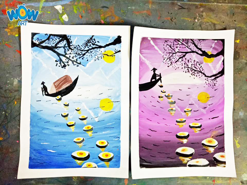 9 mẫu tranh màu nước đẹp cách vẽ tranh màu nước đơn giản